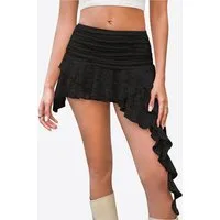 Imily Bela Minirock Damen Y2K Asymmetrischer Rock (Packung, 1-tlg., 1per-Pack) Print