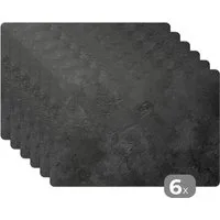 MuchoWow Platzset Beton - Druck - Industriell - Schwarz - Grau, (6-St), Platzsets, Tischset, Abwaschbar, Tischsets, Platzdeckchen