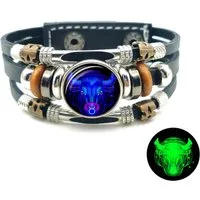 Stelby Armband mit Gravur Armband Sternzeichen Stier mit 3D Gravur im Glas (Weihnachtsgeschenk, Geburtstagsgeschenk, Valentinstaggeschenk, modern, minimalistisch), langlebig, pflegeleicht, unisex
