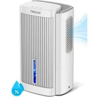7MAGIC Luftentfeuchter, für 50 m³ Räume, Entfeuchtung 1,10 l/Tag, Tank 2,80 l, Luftentfeuchter Elektrisch, Automatische Abschaltung, Leise, LED Licht