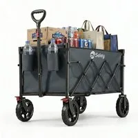 Sekey Bollerwagen Ultraleicht Faltbarer Handwagen Transportkarre bis zu 80kg / 100kg, 100 KG / 120 L Einkaufswagen Campingwagen mit Höhenverstellbarem Griff