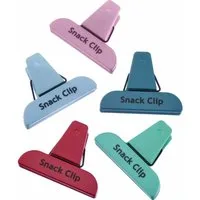 WESTMARK Verschlussklammer Beutelclips, 5 Stück, Mit Druck »Snack Clip«, Fresh, Farbig sortiert