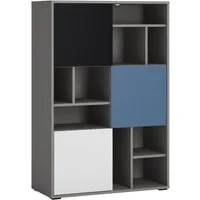 Lomadox Regal LIIVA-129, Grau Platin, Perlschwarz, Alpinweiß, Himmelblau, 3 Türen