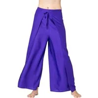 PANASIAM Palazzohose Hosenrock Damen aus leichter Viskose - elegante weite Palazzo Hose Wickelhose einfarbig - gerader Schnitt - luftige Sommerhose Boho Stil