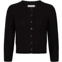 Banned Strickjacke Fara Cardigan Schwarz Vintage Wabenmuster Baumwolle