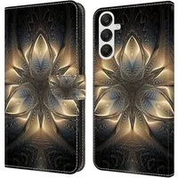 CLM-Tech Handytasche für Samsung Galaxy A57 5G Klapphülle aus PU Leder (goldener Ruhm, 1-tlg., Flip Case), Magnetverschluss, Standfunktion und Kartenfächer