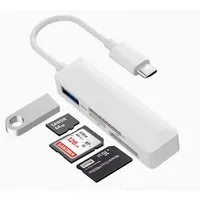Bolwins Speicherkartenleser M47 USB C zu USB 2.0, SD, MicroSD/TF, MS Kartenleser Adapter PC Laptop, Plug & Play Kartenleser-Funktion Datenübertragung Multifunktional
