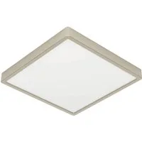 EGLO Aufbauleuchte Fueva 6 Deckenleuchte, Metall und Kunststoff, Deckenbeleuchtung, Lampe, mehrere Helligkeitsstufen, LED fest integriert, Neutralweiß, Kaltweiß, Warmweiß, Aufbauleuchte - L29 x B29 x H2,5 cm - nickel-matt - 13W inkl.