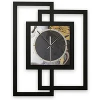 Kreative Feder Wanduhr Design-Wanduhr „Dark Elegance“ in modernem Metallic-Look (ohne Ticken, Funk- oder Quarzuhrwerk, elegant, außergewöhnlich, modern)