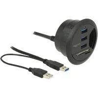 Tisch-Hub 3 Port USB 3.0, Kartenleser + 2 Slot SD Card Reader