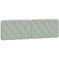 vidaXL Bett Kopfteil-Kissen Hellgrau 160 cm Samt (1-tlg)