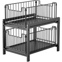 GarveeMore Küchenorganizer-Set 2Ebenen Auszug mit Schiebeschublade Kabinett Organizer Unter der Spüle, Slide-Out Stackable Under Sink Cabinet Organizer Mehrzweck für Küche