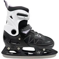 Cox Swain Schlittschuhe FROSTY – größenverstellbar, Softboot – Black/Lilac – S (33-36), Verstellbare Schlittschuhe mit Edelstahlkufen