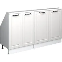 Vicco Unterschrank R-Line, Weiß Landhaus/Weiß, 140 cm 2er Set (2-St)