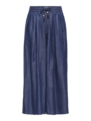 ONLY - ONLBEA BEAD HW WIDE PALAZZO DNM QYT Dark Blue Denim - Gr. - XL
