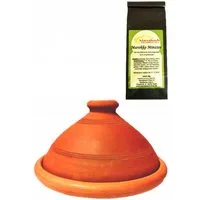 Marrakesch Orient & Mediterran Interior Dampfgartopf 2er Set Marokkanische Tajine Tuareg mit Minztee modern aus Ton 26 cm, Lehm (2-tlg), Handarbeit