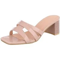 Ital-Design Damen Sandalette mit Blockabsatz und Riemen Pantolette (91971142) Blockabsatz Sandalen & Sandaletten in Altrosa