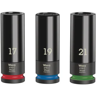 Wera Wheel Impaktor C Set 1 Steckschlüsseleinsatz-Satz, 1/2"-Antrieb, 3-teilig - 05004595001