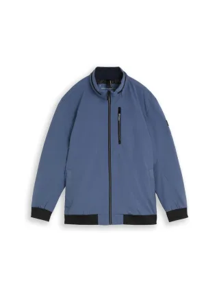 Tom Tailor - Plus Size - Blouson Jacke mit verstaubarer Kapuze Vintage Indigo Blue - Gr. - 4XL