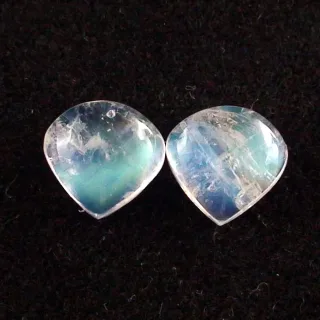 3,40 + 3,38 ct. Mondsteine mit  Blautönen - Mondsteine Pärchen
