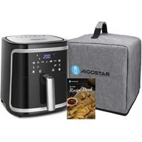 Aigostar Heißluftfritteuse Cube - 7L 1900W Airfryer mit LED-Touchscreen, 7-in-1, Ohne Öl, 90% weniger Fett, 1900,00 W, Temperatursteuerung (80 - 200 °C), 1 - 60 Mins Timer, Memory-Funktion