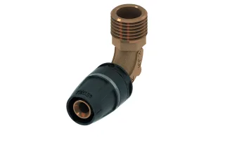 Tece logo-Push Winkelübergangsnippel Dim. 25 x R 3/4", Rotguss/Si-Bronze, 8713305 8713305