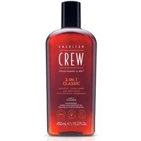 American Crew Haarshampoo 3-IN-1 SHAMPOO, CONDITIONER UND BODY WASH, Für Herren aller Haartypen, spendet Feuchtigkeit, beruhigt Kopfhaut.
