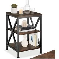 tectake Beistelltisch Nottingham (1-St., 1 tlg), Quadratischer Beistelltisch im angesagten Industrial Look