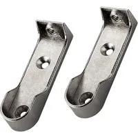 SO-TECH® Garderobenstange Schrankstangenlager oval für Stangen 30 x 15 mm, (4 St), 2 Paar, für Schrankinnenseiten / Fachböden 63 x 20 x 13 mm