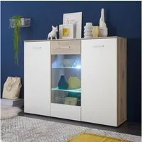 Bega Consult Highboard Highboard BZ5095 weiß und Eiche Dekor