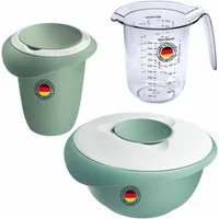WESTMARK Rührschüssel Backset 3tlg., Rührschüssel 2,5 l + Quirltopf + Messkanne, mint-grün, Kunststoff (PP,PE,SAN), (Set), Set, spülmaschinengeeignet