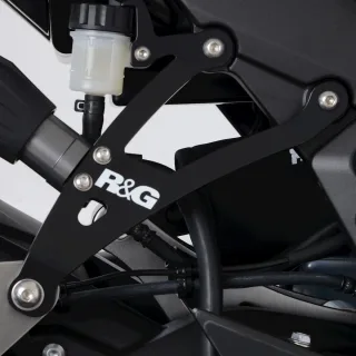 R&amp;G Auspuffhalter Aluminium BLACK Kawasaki Ninja 1000 SX/Ninja 1100 SX Bj.2020-2026 schwarz