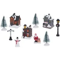 Spetebo Weihnachtsdorf LED Weihnachtsdorf in Geschenkverpackung - 10.-tlg, beleuchtet