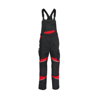 KÜBLER ACTIVIQ cotton+ Latzhose schwarz/mittelrot 64 - 3450 3421-9955-64