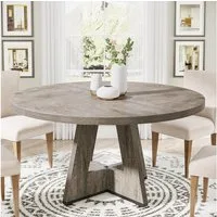 Tribesigns Esstisch Runder Esstisch, Küchentisch für Esszimmer Wohnzimmer, 120 cm