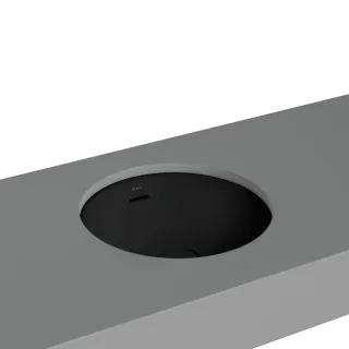 VitrA New Metropole Unterbauwaschtisch rund 40 cm mit Überlaufschlitz Schwarz Matt,7532B483-7215 7532B483-7215