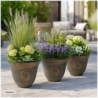 HTI-Living Blumentopf Nessa Sonne 3er-Set (Set, 3 St., 3 Übertöpfe), Übertopf Kunststoff