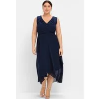 Sheego Etuikleid Abendkleid Ärmellos in Wickeloptik