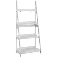 MODFU Bücherregal modernes Leiterregal, Leiter-Bücherregal, 4-lagiger Präsentationsständer aus Holz für Homeoffice und Wohnzimmer.