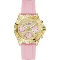 Guess Quarzuhr GUESS-MAJESTY GW0772L6, Armbanduhr, Damenuhr, Silikonarmband, analog, Wochentag, Tag