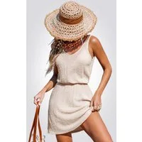 Cupshe Strandkleid V-Ausschnitt Ärmelloses Cover-Up-Kleid