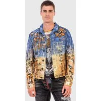 Cipo & Baxx Jeansjacke Jacke mit coolem Allover-Motiv