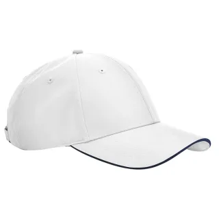 Beechfield - "Team Sports-Tech" Baseball-Mütze (Weiß/Dunkelblau)