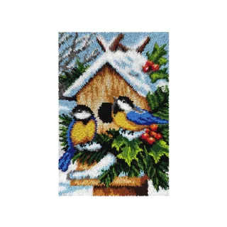 Knüpfteppich "Futterhaus Winter"
