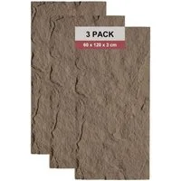 mepiq Wandpaneel Selbstklebende Wandpaneele in Steinoptik PU Wandverkleidung, (3-tlg., (120x60x3 cm) für Küche & Schlafzimmer – 1 Stück)