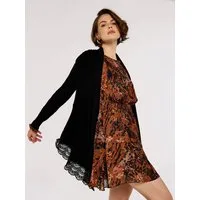 Apricot Cardigan Wasserfall Cardigan (1-tlg) mit Crochetbesatz