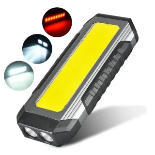 Powerful XPE LED+COB Dual Light Sources Work Light 4000mAh Power Bank Flashlight TYPE-C Rechargeable With Magnet Outdoor