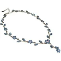 Mugello Collier Kette Fiori blau festlich elegant funkelnd Blumen