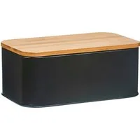 Zeller Present Brotkasten, Bambus, Metall, (1-tlg), Länge ca. 31 cm, schwarz