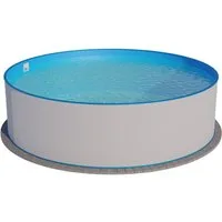 Planet Pool Rundpool Stahlwandpool rund Größe wählbar, 120 cm tief, Sta (Einzelbecken, 1-tlg), verzinkte Stahlwand